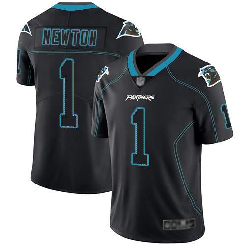 Carolina Panthers Limited Lights Out Black Men Cam Newton Jersey NFL Football 1 Rush